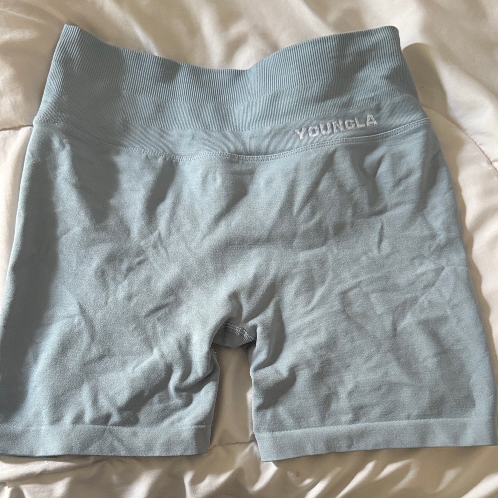 YoungLA Women’s Pastel Blue Seamless Bike Shorts